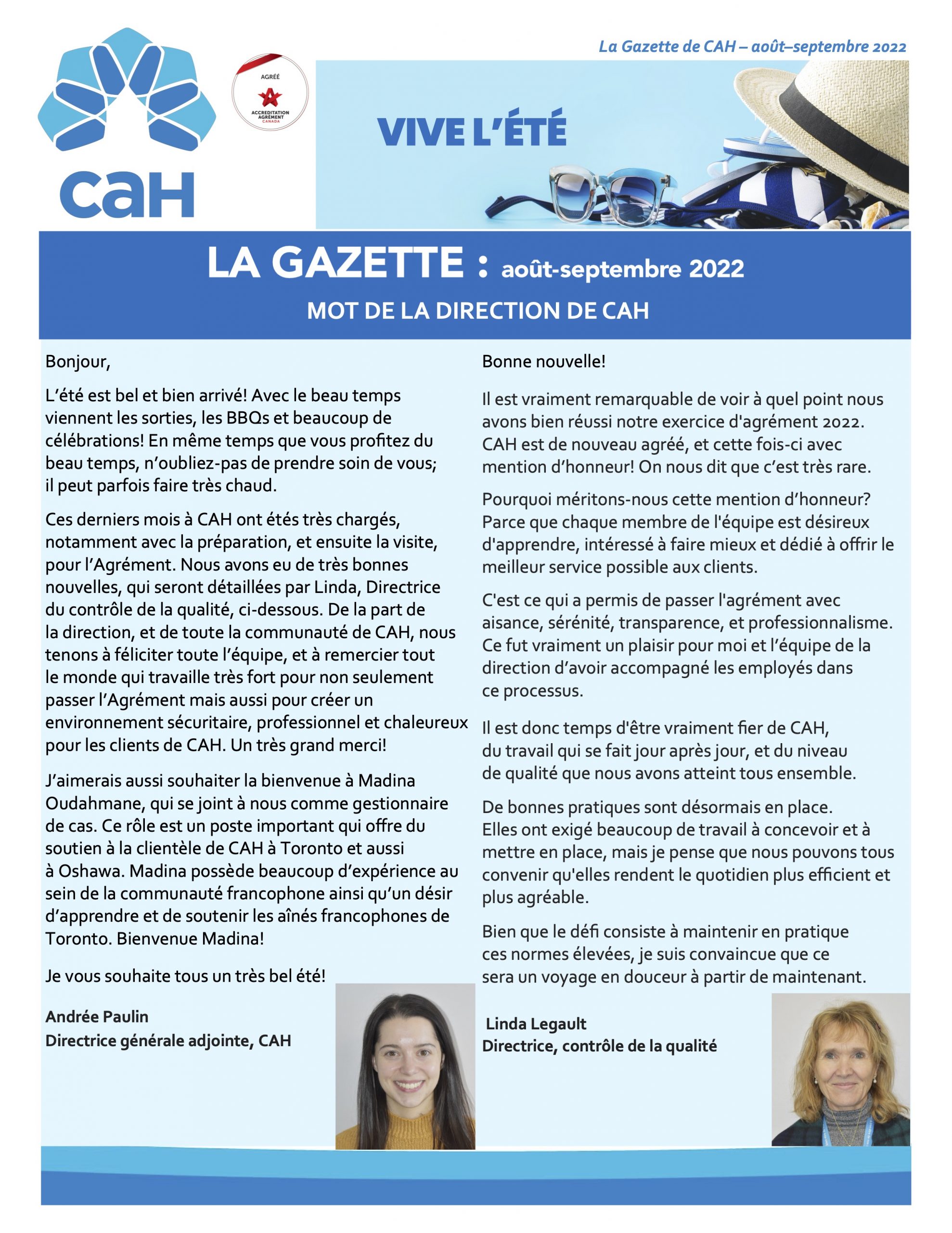 Image pour La Gazette de CAH- août-septembre 2022