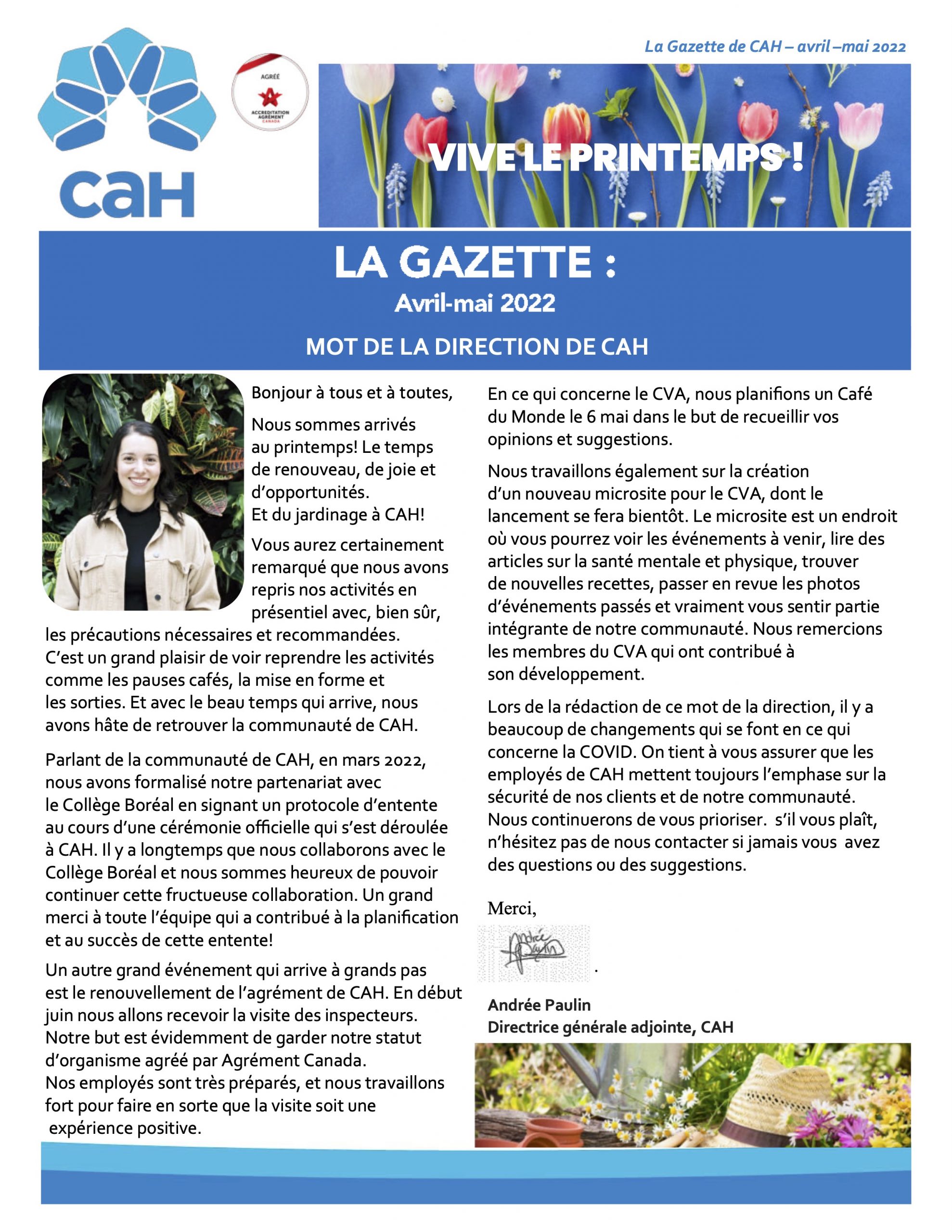 Image pour La Gazette de CAH- avril-mai 2022